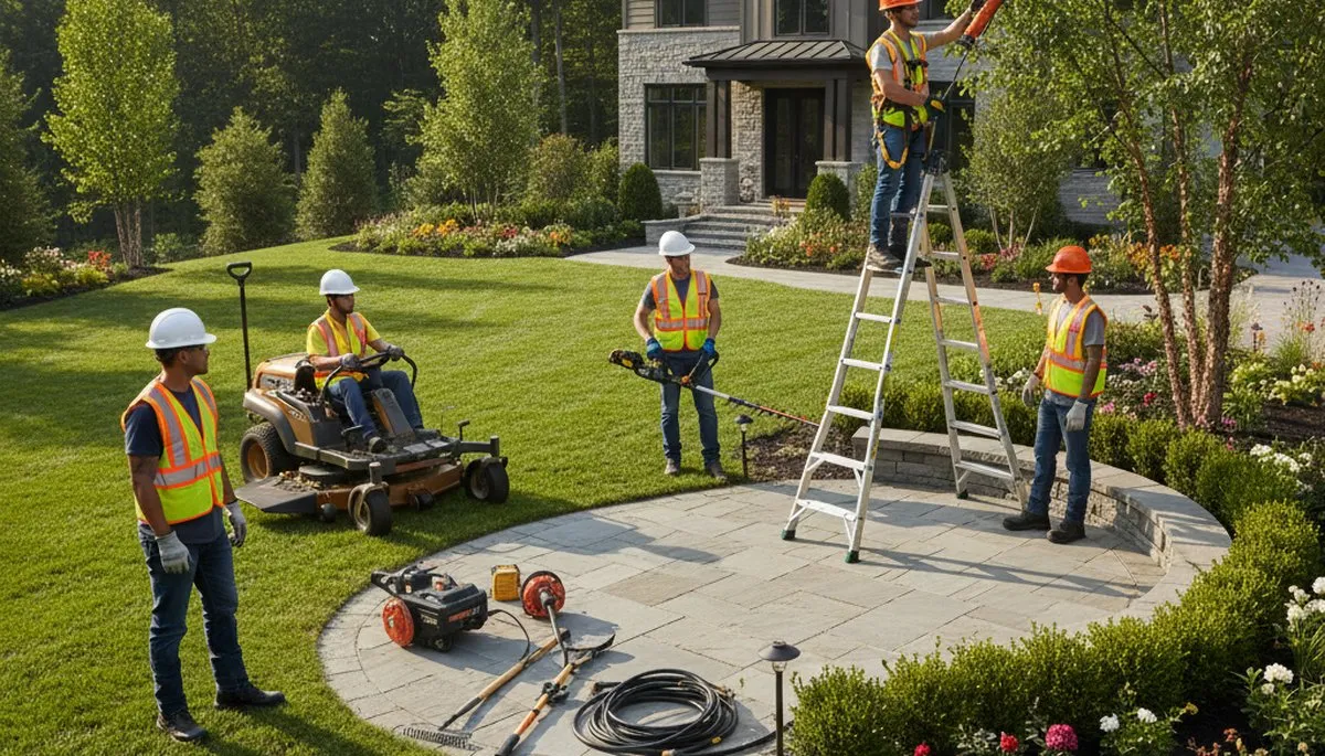 Tree service crew providing landscaping in Buffalo, NY for local residential property care