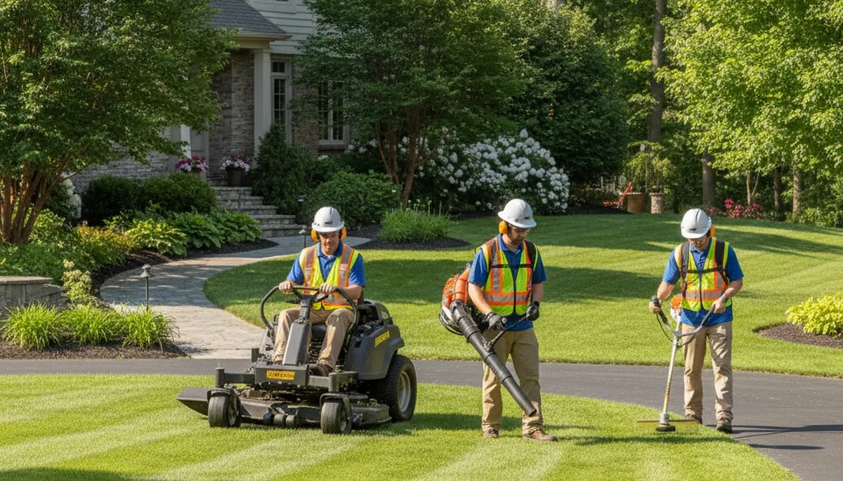 Buffalo, NY tree service crew providing professional lawn care for healthy yards